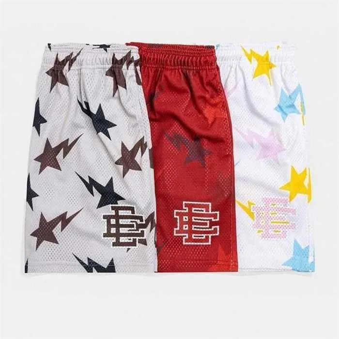 Мода EE Brand Eric Emanuel Базовые короткие мужские фитнес шорты сетки дышащие пляжные спортивные брюки сериалы летний тренажерный зал.