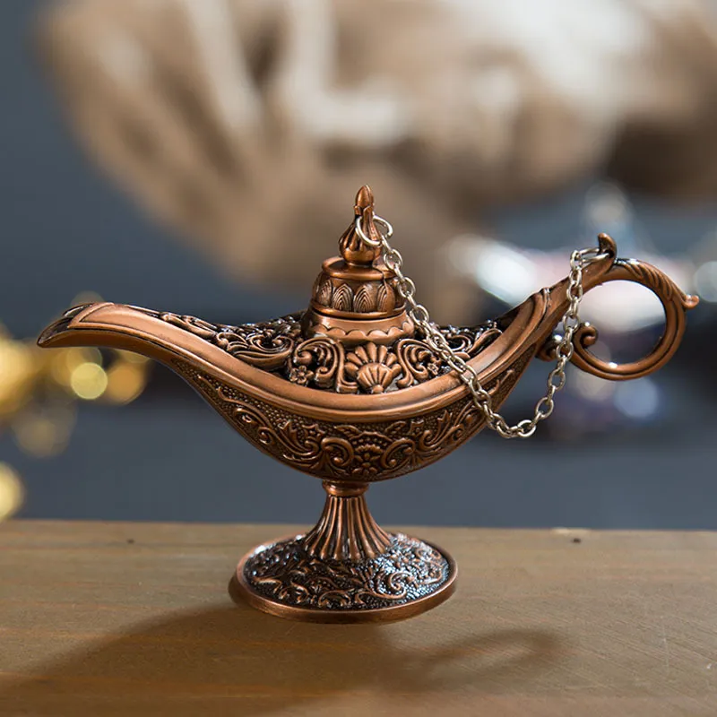 Fairy Tale Aladdin Magic Lamp Vintage Censer Creative Metal Aroma Burner Incense Burners Christmas Gift Wedding Gifts