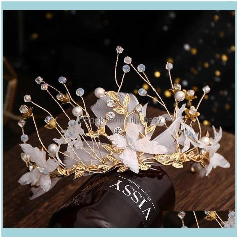 FORSEVEN Korean Fashion Crystal Simulated Pearls Headbands Tiara Crown for Women Girl Birthday Bride Noiva Wedding Hair Jewelry