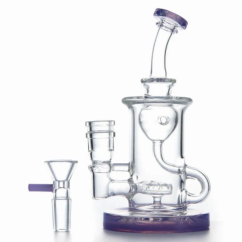 Cachimbo de água de vidro de vidro de vidro de vidro de água Pelas de água PERC PERC DAB PLACES DE 14MM MECRANHA COM TORUS TORUS KLEIN RECYCLER BONG