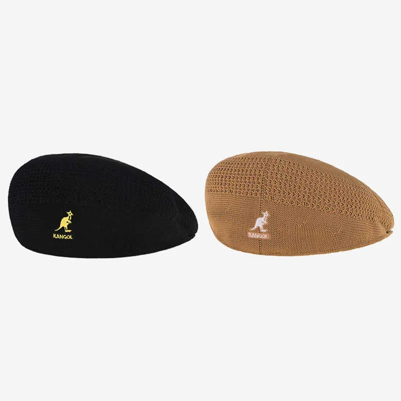 summer KANGOL kangaroo flat top fisherman hat visor basin hat fashion wild cotton fabric men and women flat top cloth hat Q0703