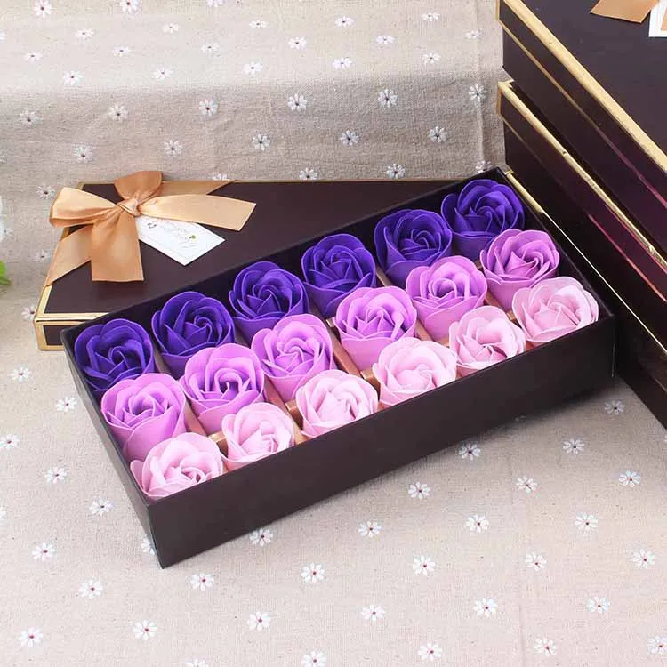 Rose Soap Flower Gift Box Wedding Valentine`s Day Gifts Rose Bath Body Roses Floral Soap Flowers w-01350