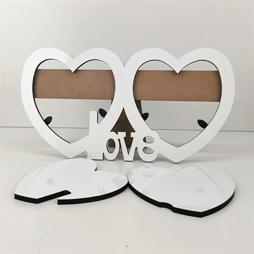 Blank Sublimation Thermal Transfer Love Heart Shape Wooden Personalized DIY Heat Printing Table Desk Wall Decor For Valentines Gifts FY4403