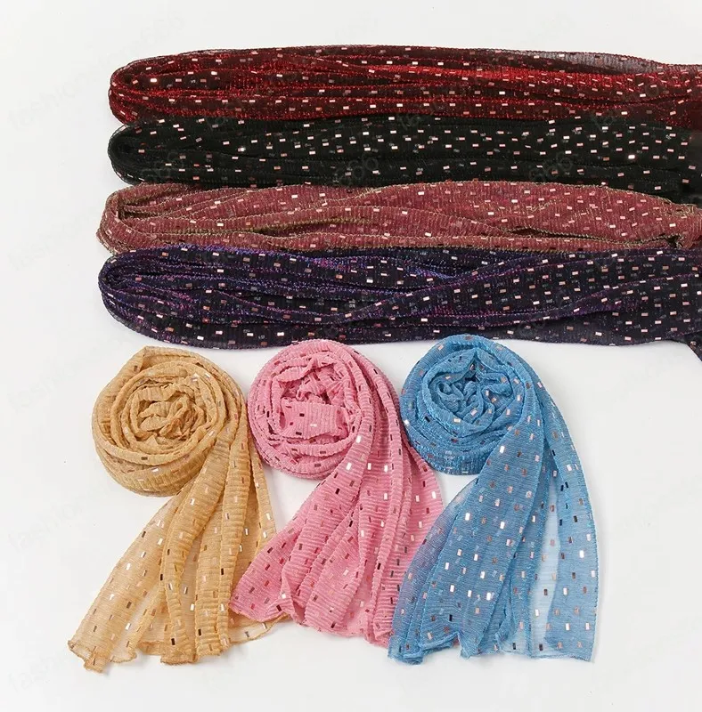 반짝이 스팽글 히 자브 shawls shawls shimmer eleastic headscarf 무슬림 패션 터 밴 대형 긴 머리 랩