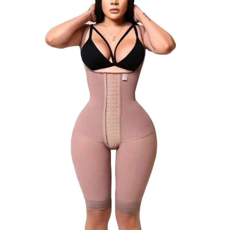 Open Bust Skims Tummy Control Fajas Colombianas Y Modelas BBL Post Op Surgery Supplie Ganzkörper-Shapewear 220124