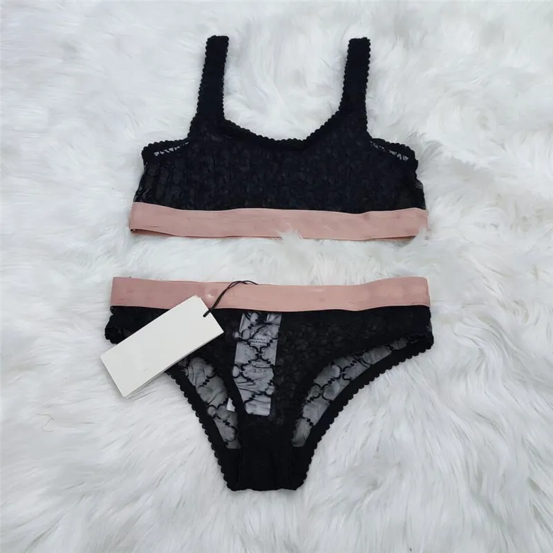 Sexig Lace Bra Set Broderi Brev Underkläder Set Designer Bras Sets Kvinnor Underkläder Ställ högkvalitativ underkläder Födelsedagspresent