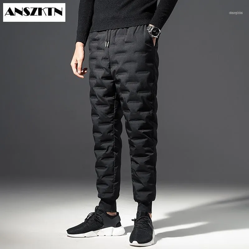 Men's Pants ANSZKTN 2021 Down Winter Thick Warm Wind-proof White Duck Foot Over The Cold Padded Trousers1