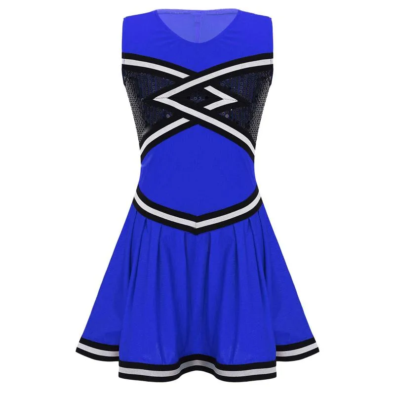 Girl's Sukienki dla dzieci School Girls Cheerleader Mundur Suit Fancy Dress Cheerleade