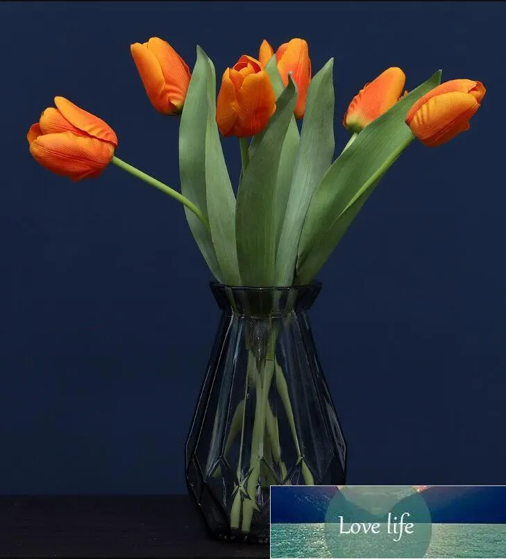 Konstgjorda blommor Mini Tulip Silk Simulera Blomma 8 Färger Bröllopsdekoration Hem Garen Dekoration DFF1813