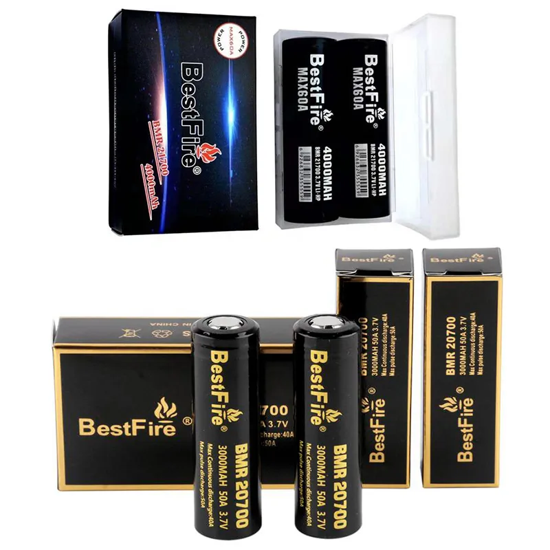 オリジナルのBestfire BMR IMR 21700 4000Mah 60A 20700 3000mAh 50Aバッテリー充電式リチウム電池100％本物の本物