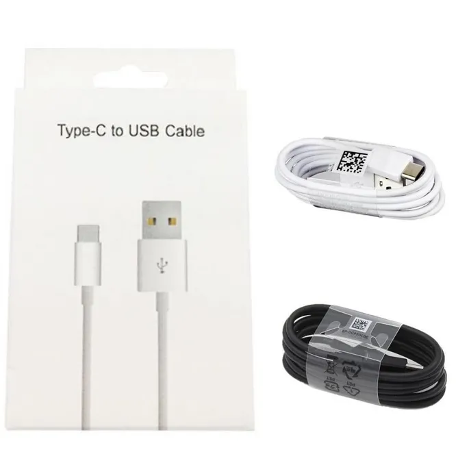 Ny original OEM-typ C USB Snabb Laddkabel med detaljhandelspaket för Samsung S8 S10 S21 S30 Not 10 20 LG HUAWEI Höghastighetsladdar