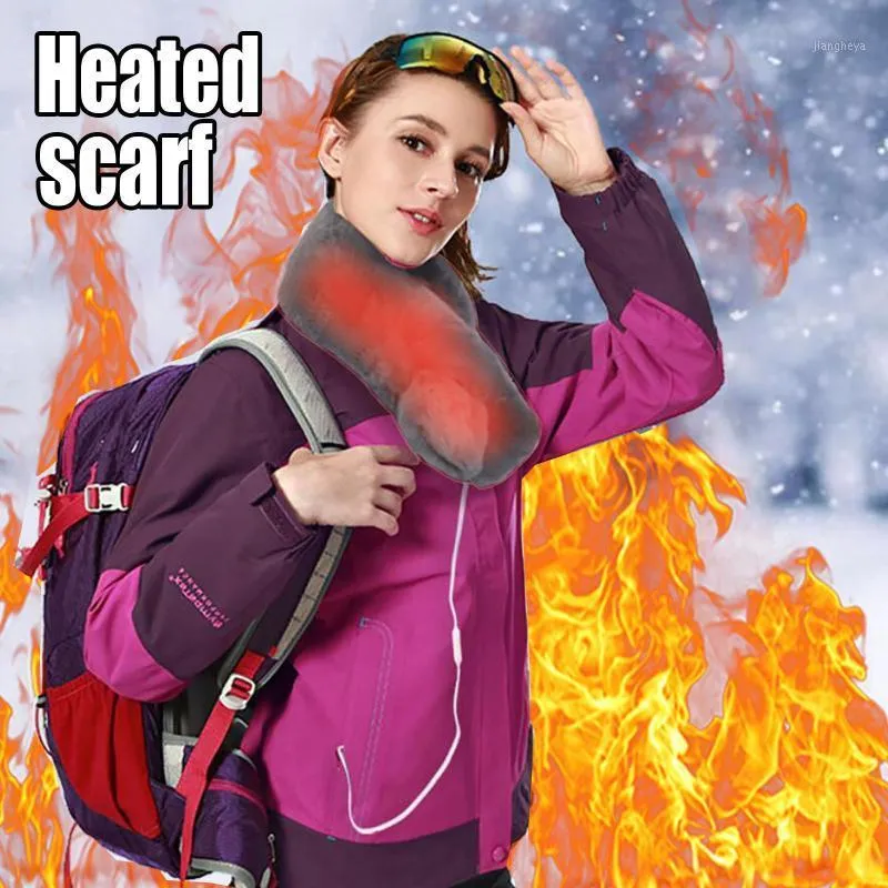 Écharpe chauffante électrique pour femmes châle chauffant cou Portable USB doux hiver coloré en plein air cyclisme Camping pêche coupe-vent casquettes de cyclisme Ma