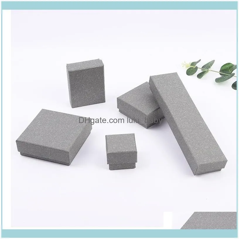 Gray Shiny Paper Black Sponge Jewelry Organizer Boxes 10pcs Ring Earrings Necklace Bracelet Packaging Wedding Box Pouches, Bags