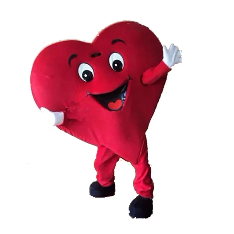 Halloween Red Heart Mascot Costume High Quality Cartoon Plush Anime theme character Adult Size Christmas Carnival Birthday Party Fancy Outfit