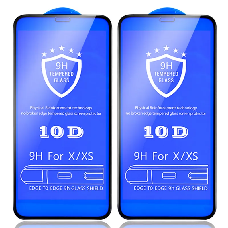 Displayschutzfolie für iPhone 15 Pro Max 14 Plus 13 Mini 12 11 XS XR X 8 7 SE 10D gehärtetes Glas 9H Proof Full Glue Coverage Cover gebogene Schutzfolie