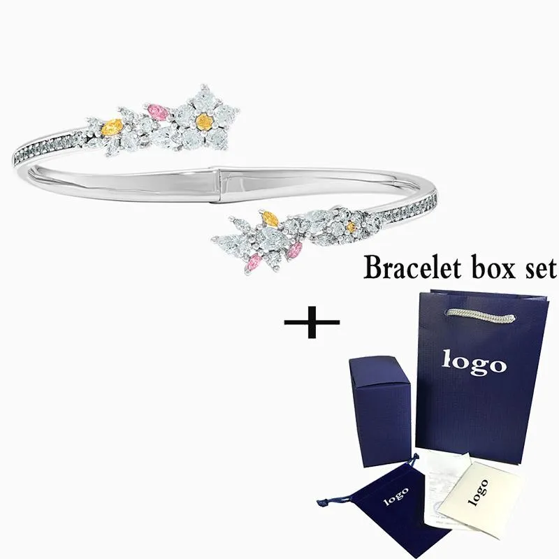 Bangle Fashion Exquisite And Charming White Gold With Hinged Buckle Bracelet For Girlfriend's Romantic Birthday