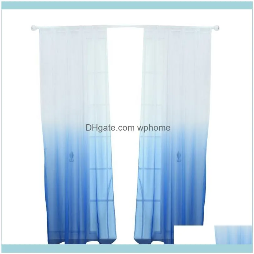 Curtain & Drapes ! Modern Gradient Color Window Tulle Sheer Drape Valance Bedroom Decor Home Textile1
