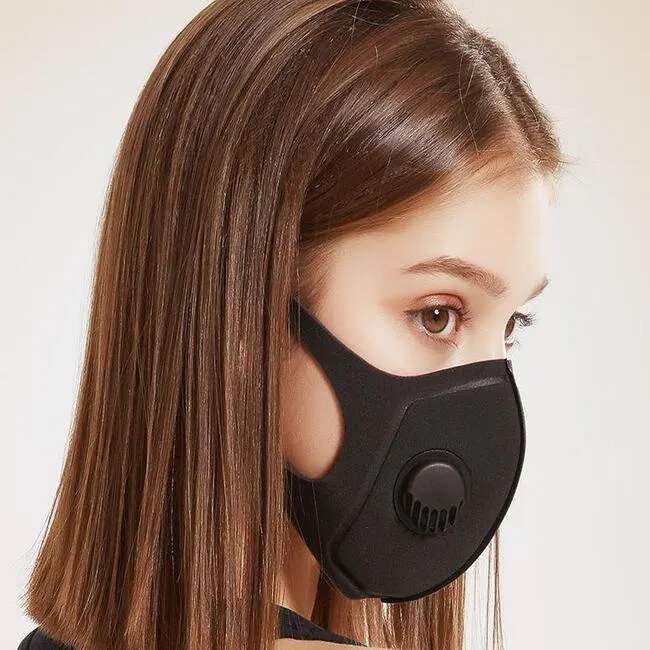 Дизайнерская партия пылезащитная дышащая черная половина лицевой крышки маска с клапаном моющийся многоразовый спортивный фильтр защитный щит для взрослых