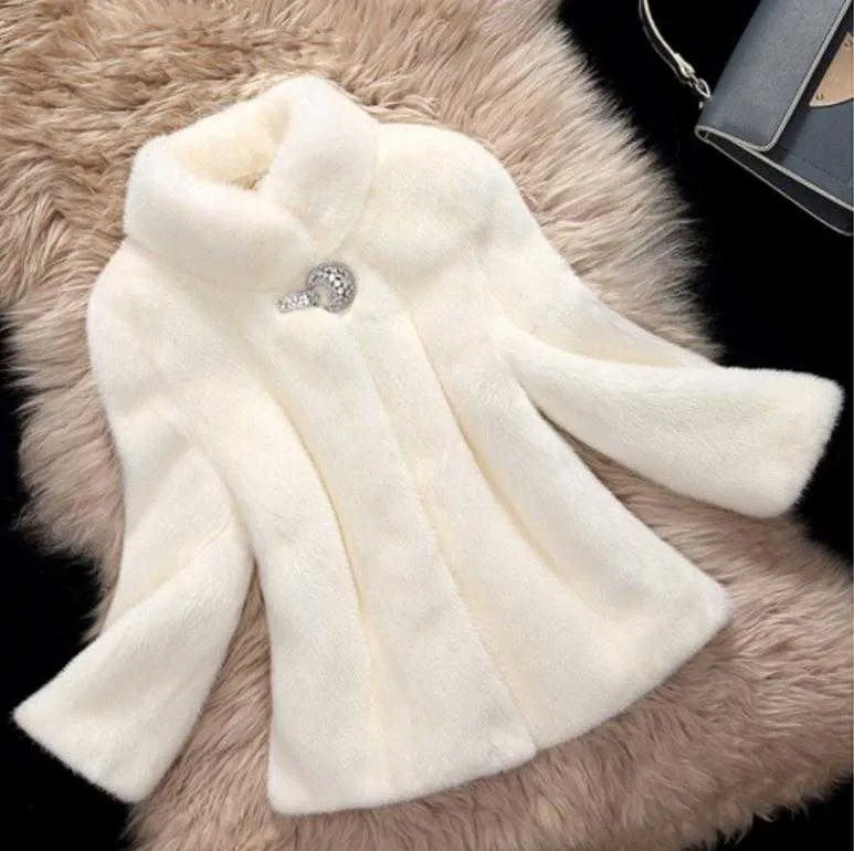 S/9XL Cappotto Corto Da Donna In Pelliccia Sintetica Nero Bianco