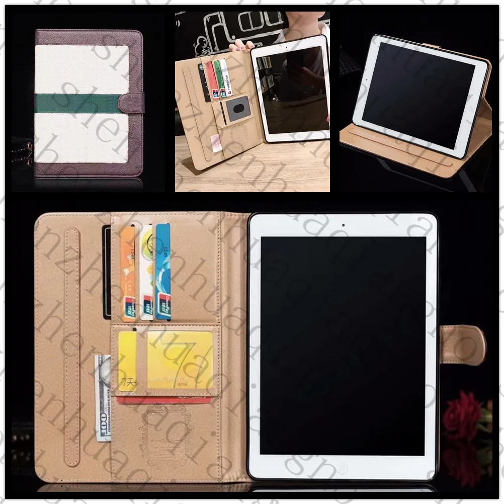 Luxe PU lederen portemonnee stand flip case smart cover met kaartsleuf voor ipad 9.7 AIR 2 3 4 5 6 7 AIR2 PRO 10.5 Mini