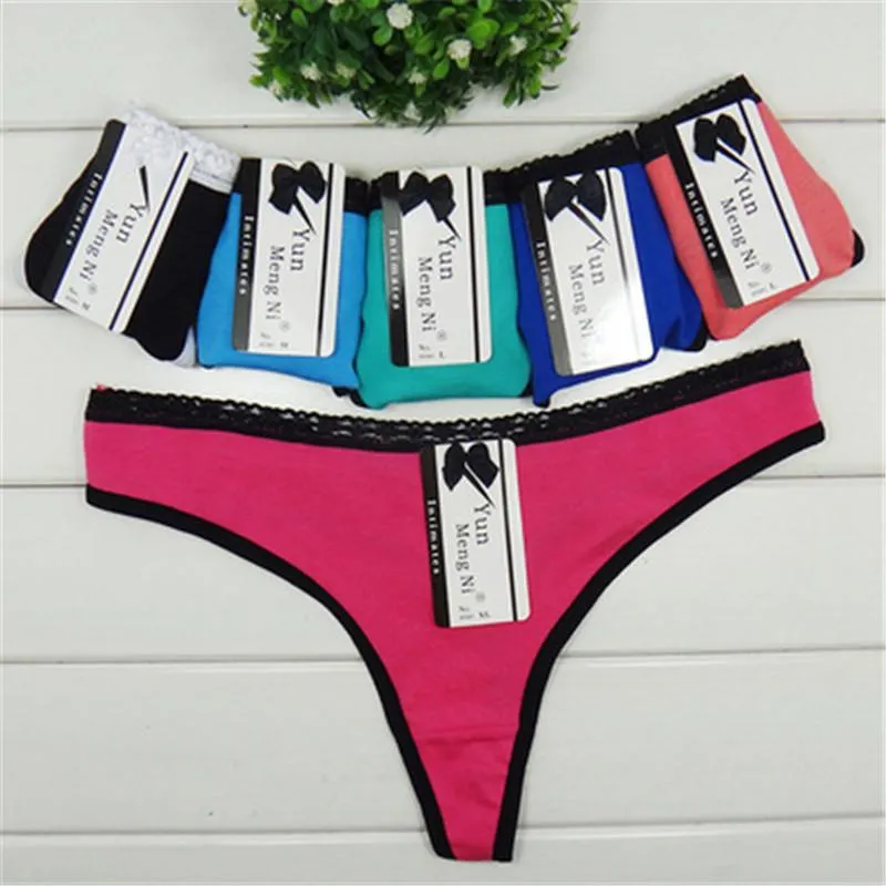 3 Pcs Cotton Underwear Women Thong Sexy Thin Belt Low Waist G-string Female  Mini Panties Lingerie