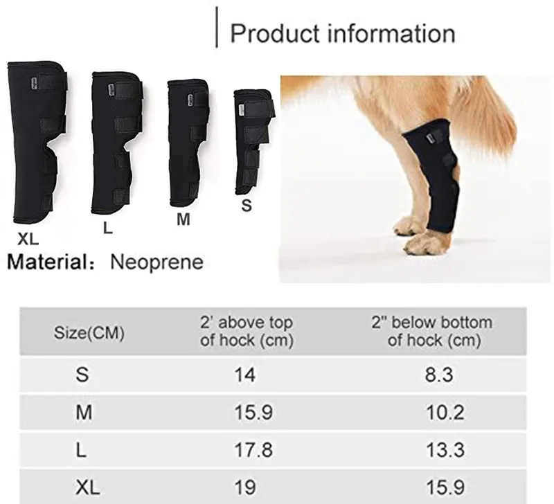 Dog & Cat Back Leg Braces Canine Hind Hock Sleeves for Injury and Sprain Protection Wound Healing and Loss of Stability from Arthritis