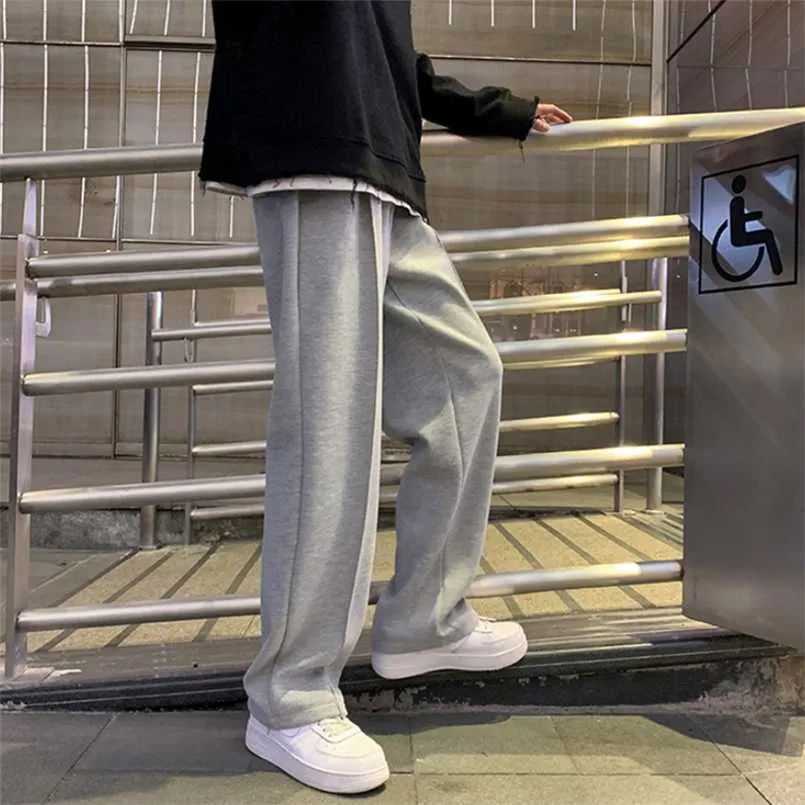 Sweatpants men Straight Harem Pants Male Korean Man Loose Casual Pants Autumn Streetwear Cn(origin) Full Length Four Seasons 211112