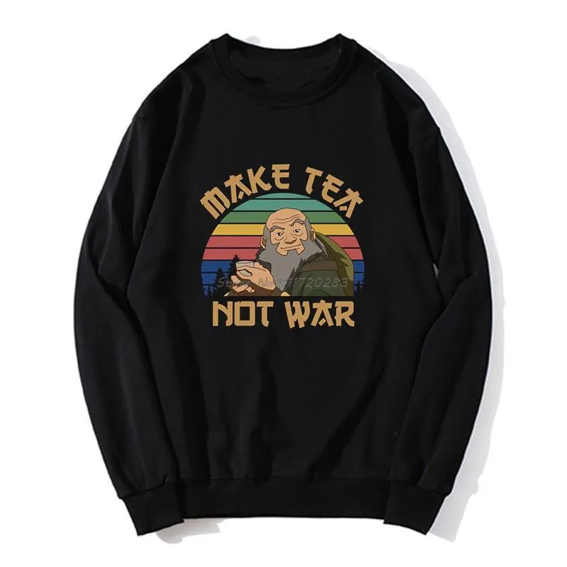 Sweats à capuche pour hommes Sweatshirts drôle Avatar le dernier maître de l'air à capuche Iroh Make Tea Not War unisexe hommes pull en polaire sweat-shirt Streetwear