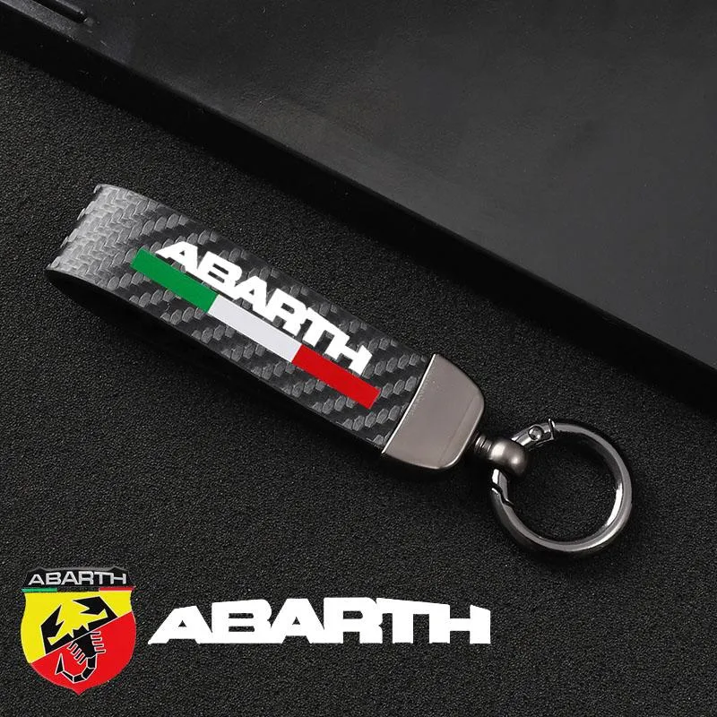 Porte-clés porte-clés porte-clés en alliage en alliage en cuir pour Fiat Abarth 595 500 124