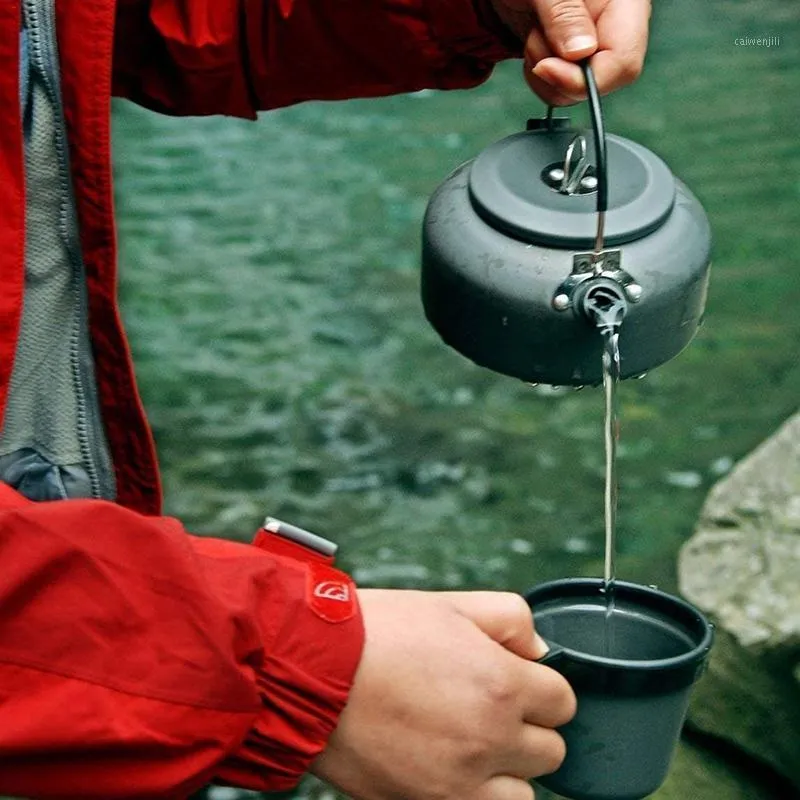 Vattenflaska ALOCS Outdoor Kettle TEAPOT Coffee Pot 0.8L Aluminium för picknickcamping Travel