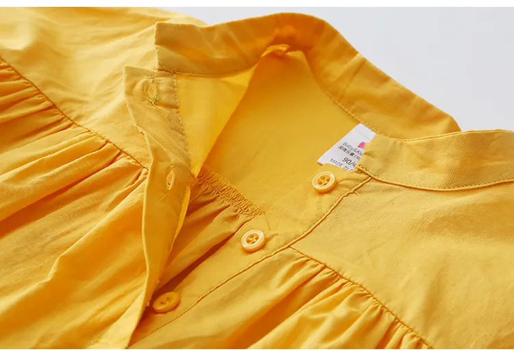 Kids Tops Spring Autumn New Fashion Baby Children Mandarin Collar Solid Color Long Sleeve School Girls Blouses Shirt (16)