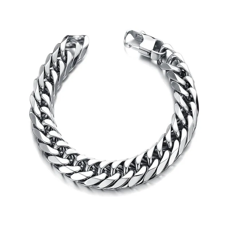 Länk, Kedja 1 pc Mäns Kyla Kärleksmodeller Titan Stål Personlighet Charm Square Buckle Armband