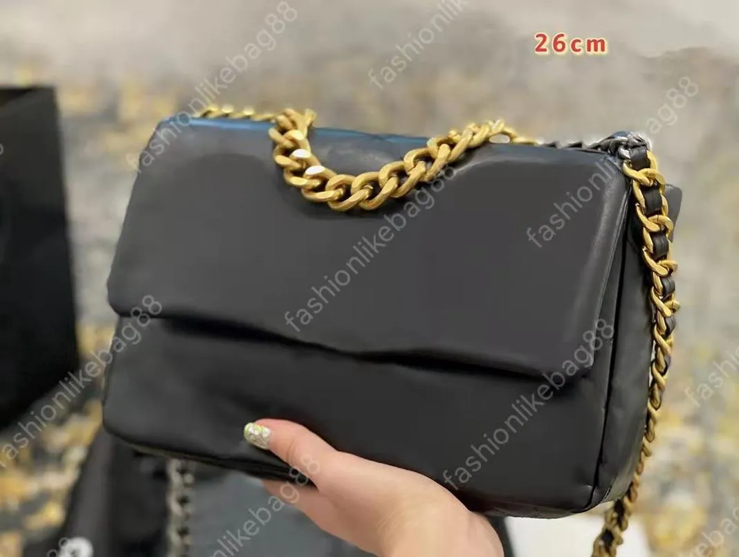 Femmes 19 sacs à carreaux Sacs en peau de mouton portefeuille portefeuille entre les sacs de chaîne entrelacés de haute qualité Sac à bandoulière Flip Clutch Rabiet sacs à main