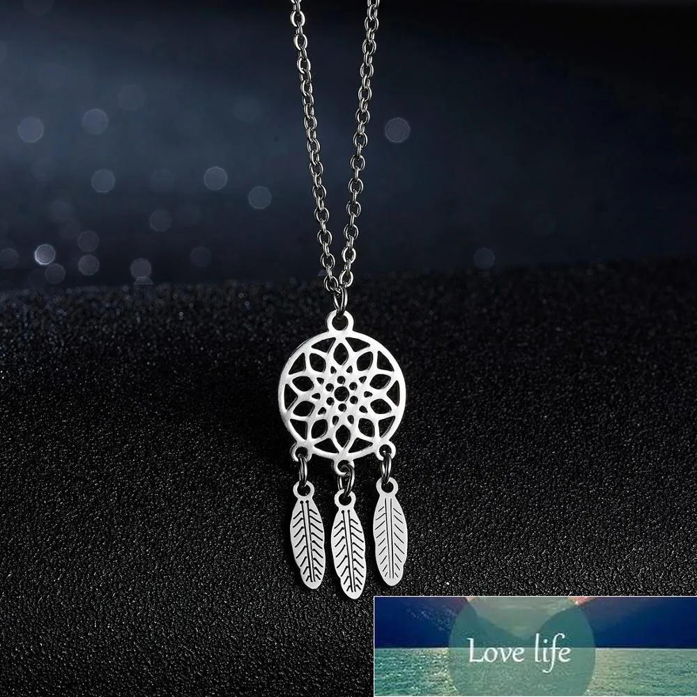 Fashion Retro Stainless Steel Dream Catcher Pendant Necklaces Elephant Cat Choker Long Chain Necklace Jewerly Gifts For Women