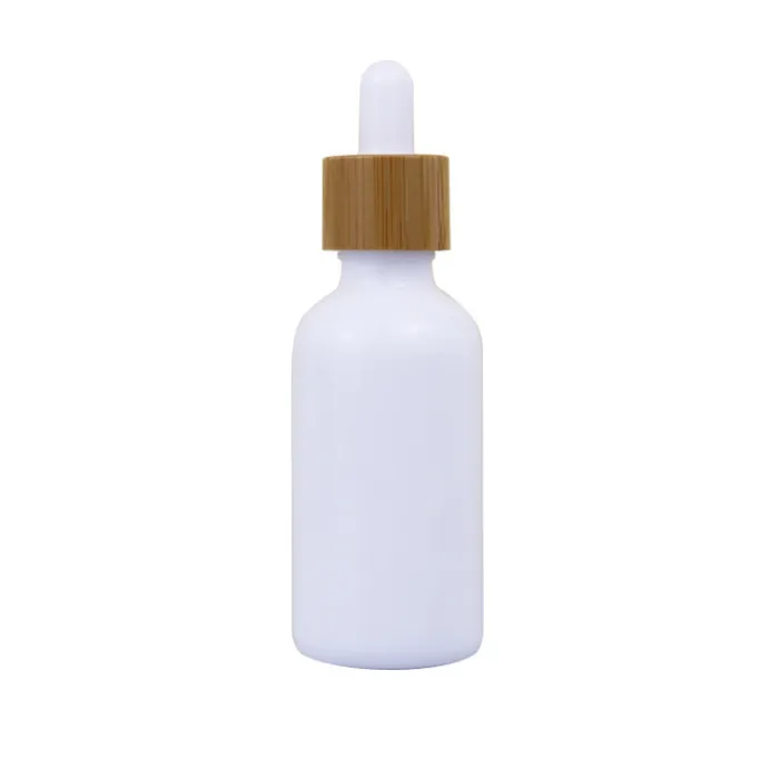 nieuwe witte porseleinen glazen potten met bamboe deksel glas en druppelaar 10 ml/50 ml containers bamboe deksels Reagens Pipet Druppelaar Flessen