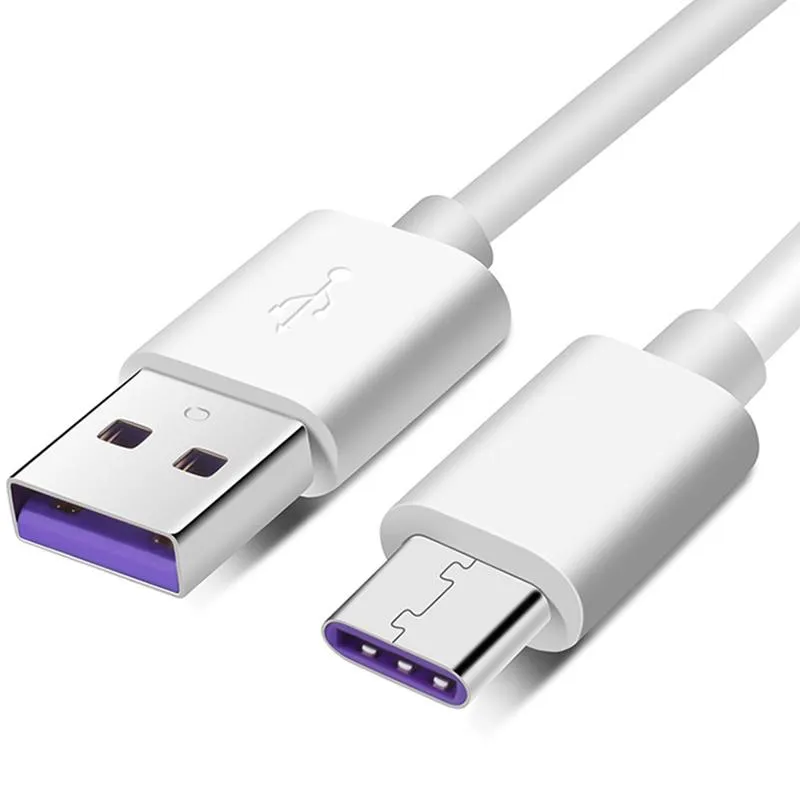 1M 5A SuperCharge Type C Carger شاحن USB لهواوي Samsung Moto LG Super Charge Type C كابل USB 3.1 كابلات شحن سريع