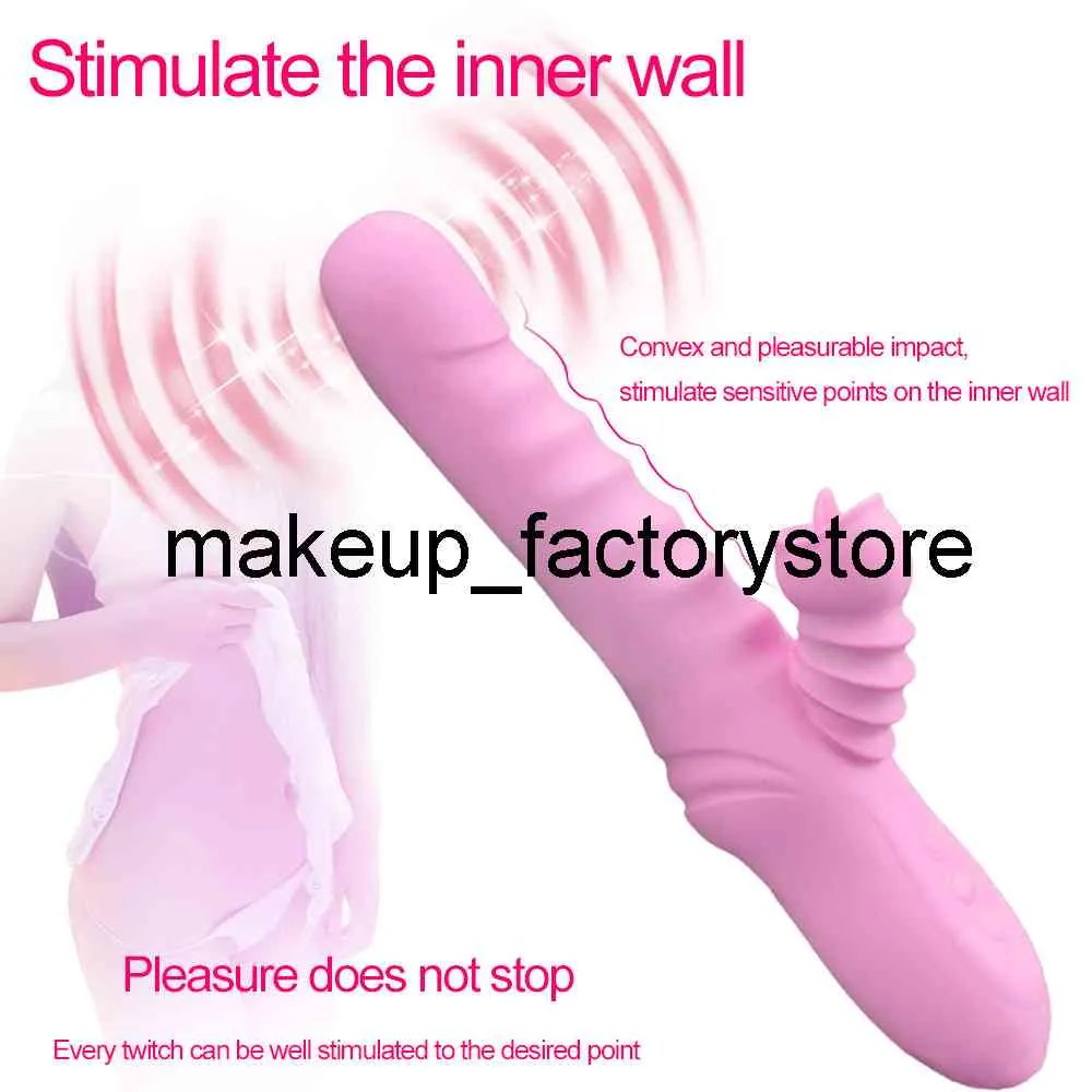 Massaggio Vibratore telescopico rotante dildo riscaldamento vagina clitoride stimolare la vibrazione masturbatore femminile adulti giocattoli del sesso per le donne