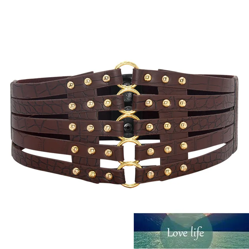 Gold Metal Buckle Womens PU Leather Wide Waist Belt Elastic Gold Metal Buckle Womens PU Leather Wide Waist Belt Elastic
