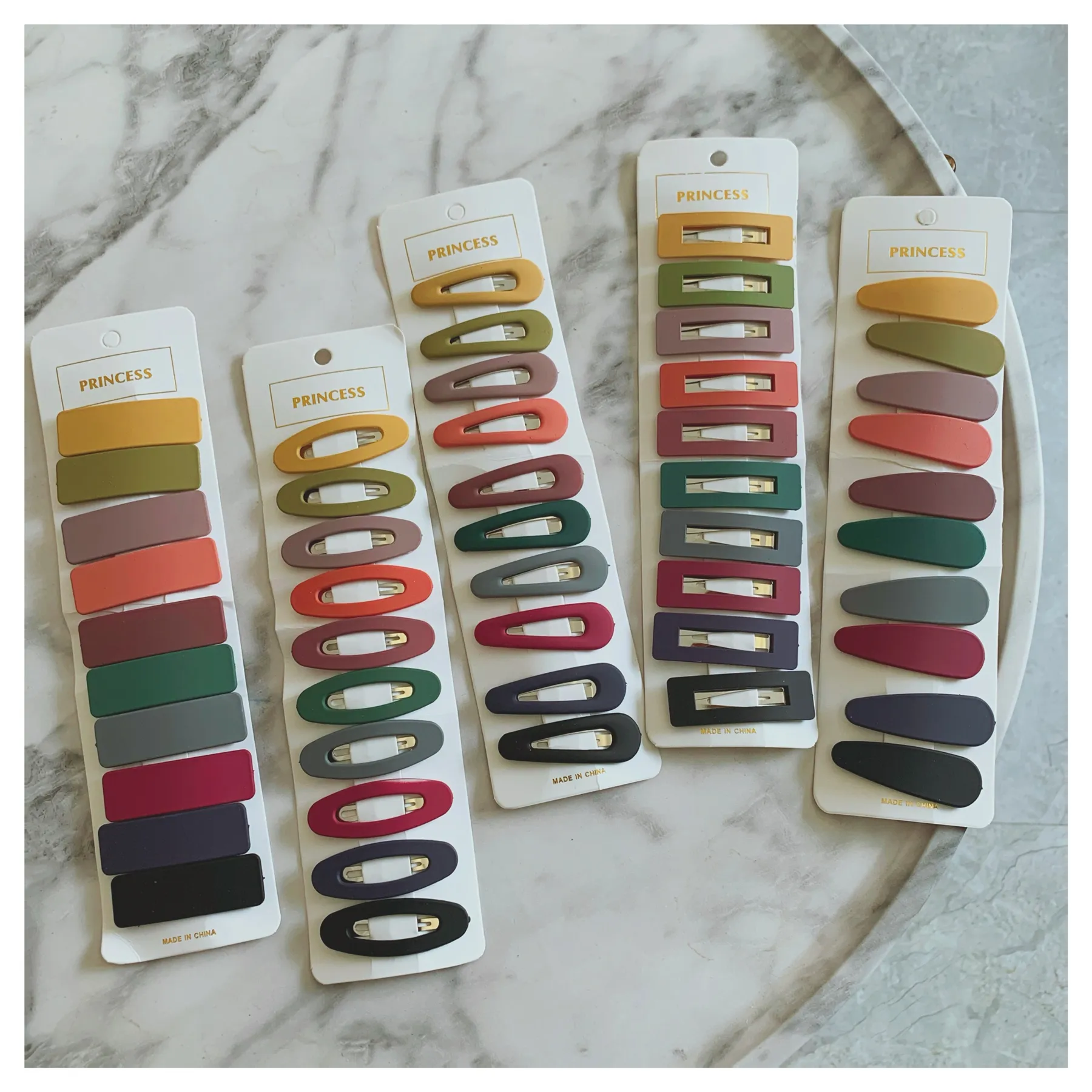 10st = 1set scrub designer tjej akryl mångfärgad anka klipp hårnål hårklipp hår klippta pin comb barrette kvinnor bröllop tillbehör