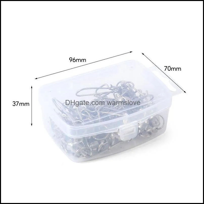 25pcs/Box Fishing Swivel Snap Connector Rolling Ball Bearing Pin Swivels Tackle Kit Accessories