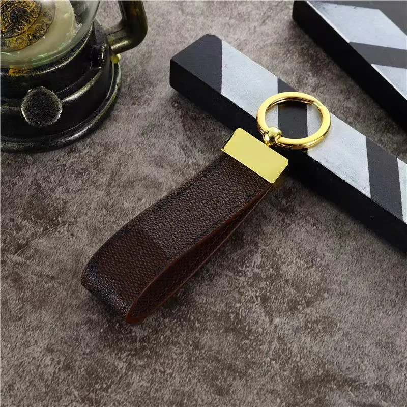 Designer Pattern Leather Keychain Luxury Leder Lanyard Keychains Men Women Car Key Ring Fashion Key Accessory Keyrings Gifts