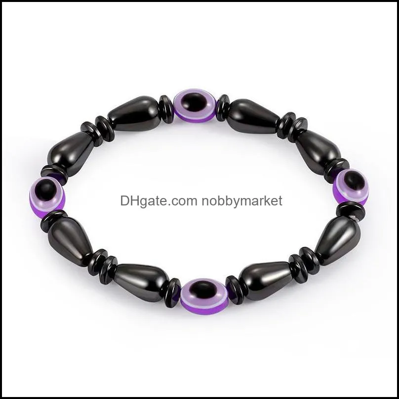 new Water drop Magnet Bracelets black gallstone magnetic bracelet flat bead resin blue eye shape bracelets for women jewelry