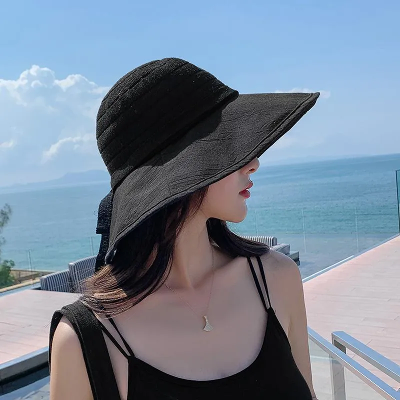 2021 Sun Hat 2020 Новая Чистая Знаменитость Женский УФ Защита Летние Пляж Солнцезащитная Шляпа Открытая Пустая Шляпа Солнца с коробкой