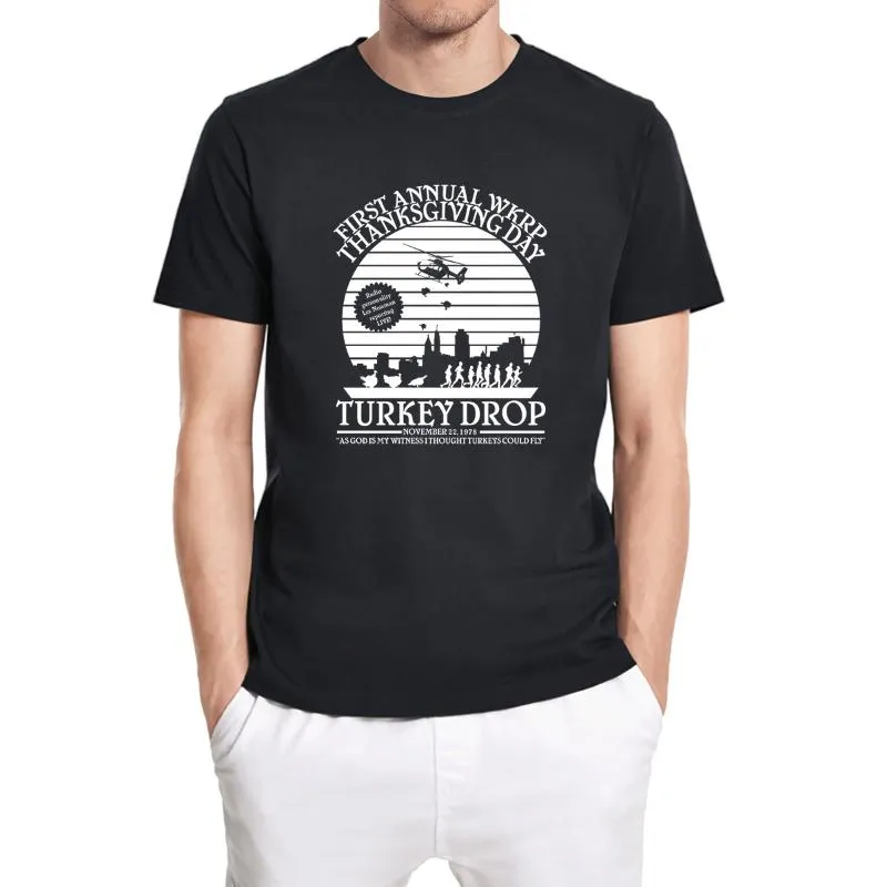 T-shirts T-shirts Grappige Unisex T-shirt Eerste jaarlijkse WKRP Thanksgiving Day Turkije Drop 1978 O-hals Hoogwaardige katoen Tops Tee