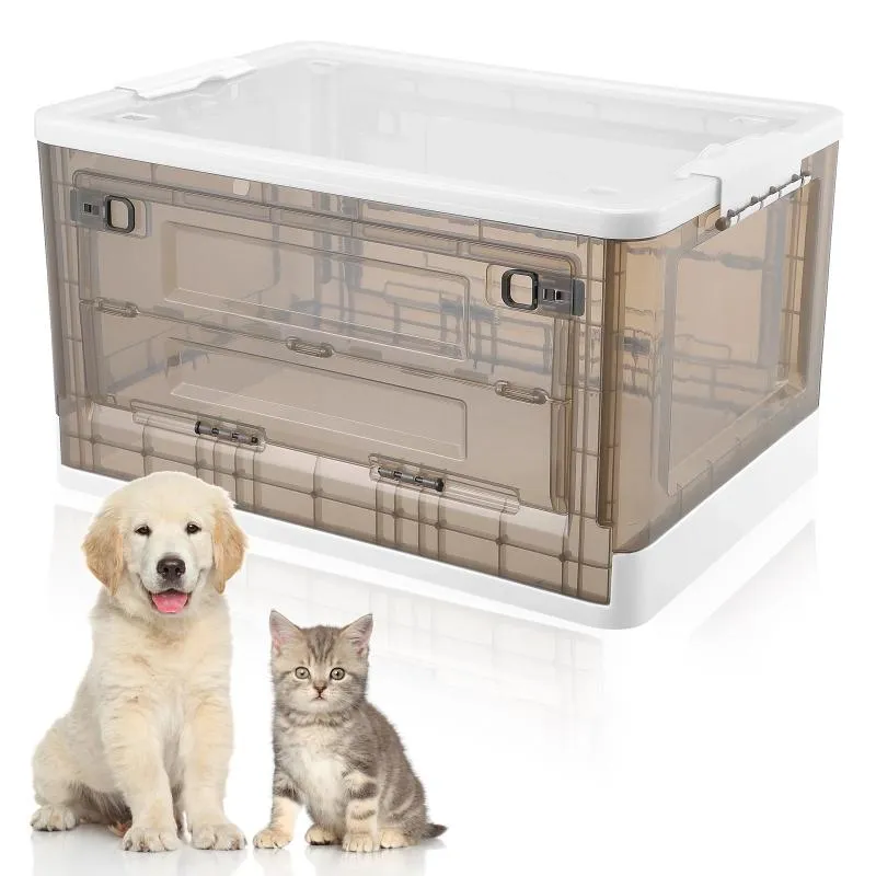 Kattbärare, kasser hus multifunktionella födda inkubatorer nebulization box kattunge vikbar inkubator med hjul valp burar