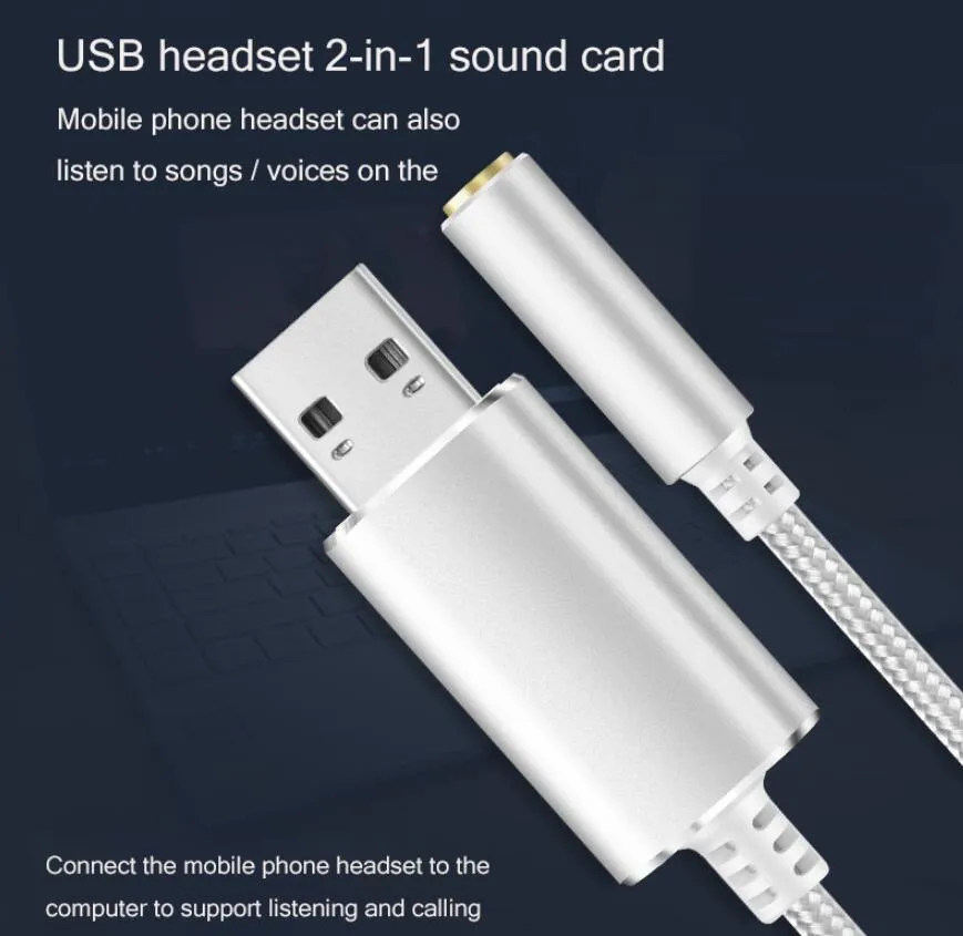 Adattatore audio USB, adattatore jack audio da USB a 3,5 mm, adattatore  audio per scheda audio esterna USB con jack per cuffie e microfono da 3,5  mm (nero / 20 cm)