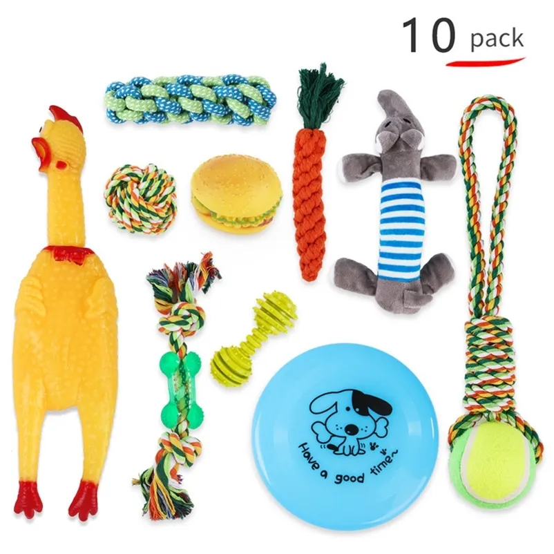 Drôle Pet Toy Sets Squawking Coq Crier Poulet En Caoutchouc Animaux Chien Jouets Attrayant Chien Chat Chiot Son Molaire À Mâcher Jouets 210312