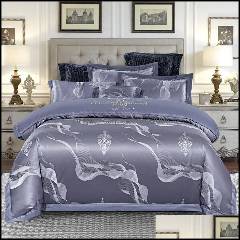 Bedding Sets Bedroom Four-piece Quilt Cover Luxury Embroidery Pure Cotton Jacquard Fashion Simple Family El Set