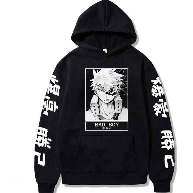 Anime Boku Ingen Hero Academia Manga Bakugou Hoodies Grafisk Sportkläder Cosplay Hip Hop Kläder H1227