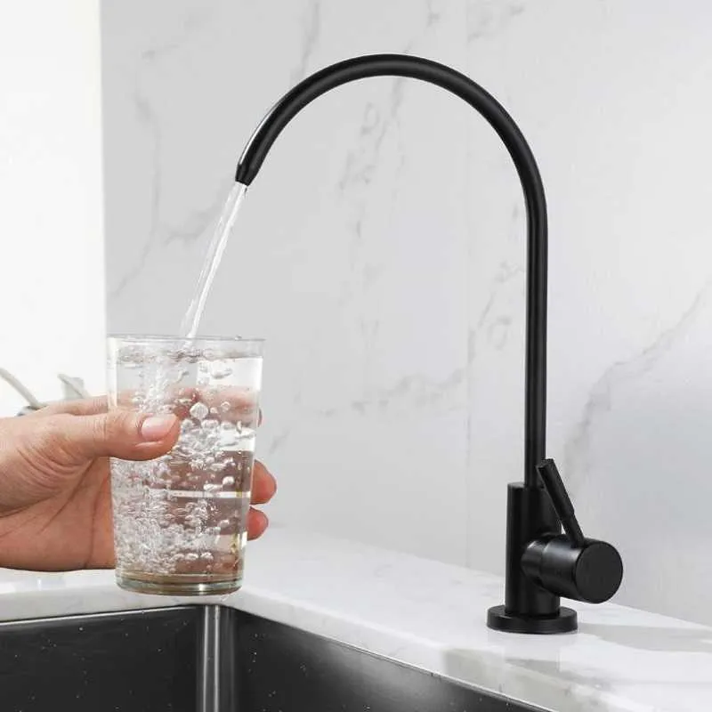 1/4"Kitchen Faucets Direct Drinking Tap Water Purifier Faucet for Kitchen Sink Drinking Water Anti-Osmosis Purifier tapSUS304 210724